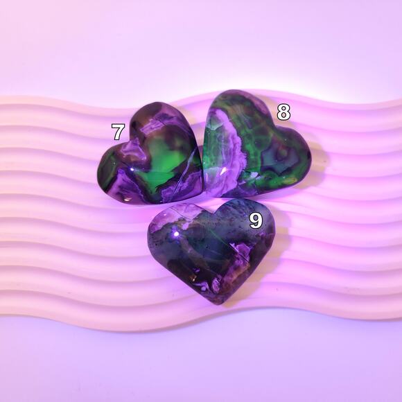 Volcano Agate Heart Crystal Carving UV reactive Protection Crystals - Picture 6 of 9